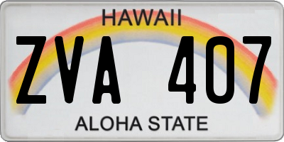 HI license plate ZVA407