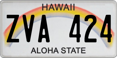HI license plate ZVA424