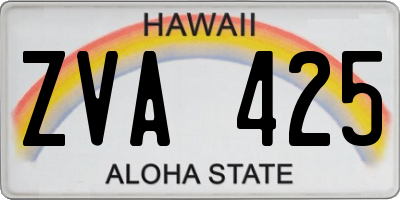 HI license plate ZVA425