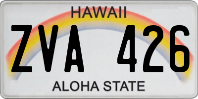 HI license plate ZVA426
