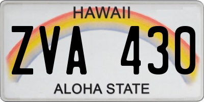 HI license plate ZVA430