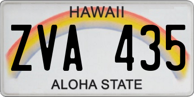 HI license plate ZVA435