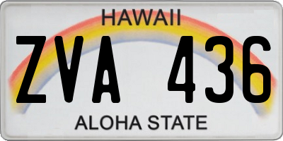 HI license plate ZVA436