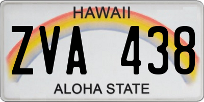 HI license plate ZVA438