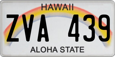 HI license plate ZVA439