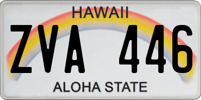HI license plate ZVA446