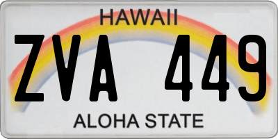 HI license plate ZVA449