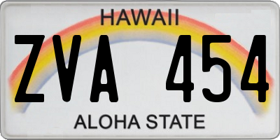 HI license plate ZVA454