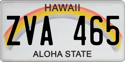 HI license plate ZVA465