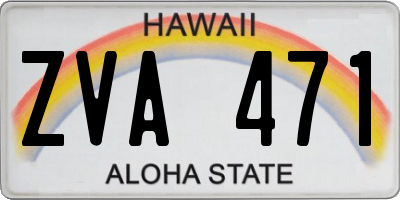 HI license plate ZVA471