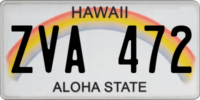 HI license plate ZVA472