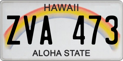 HI license plate ZVA473