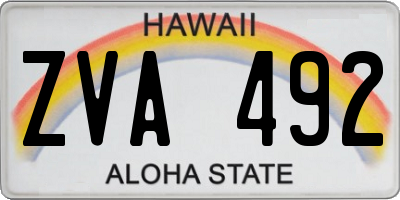 HI license plate ZVA492