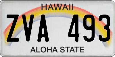 HI license plate ZVA493
