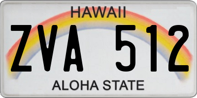 HI license plate ZVA512