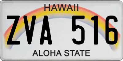 HI license plate ZVA516