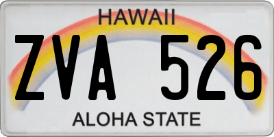 HI license plate ZVA526
