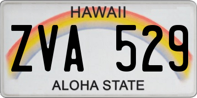 HI license plate ZVA529
