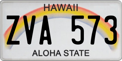 HI license plate ZVA573