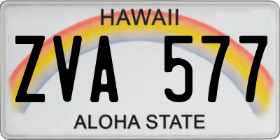 HI license plate ZVA577