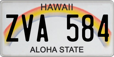 HI license plate ZVA584