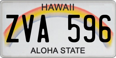 HI license plate ZVA596