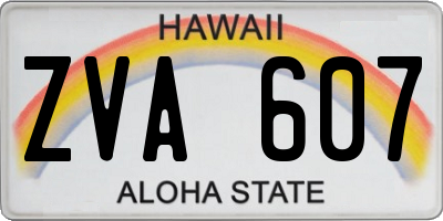 HI license plate ZVA607