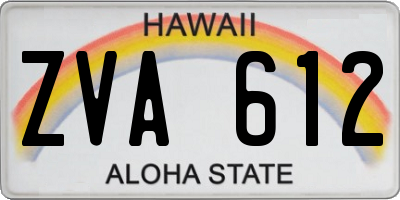HI license plate ZVA612