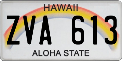 HI license plate ZVA613