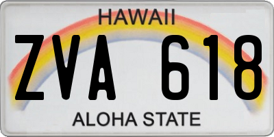HI license plate ZVA618