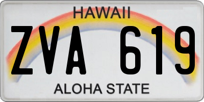 HI license plate ZVA619