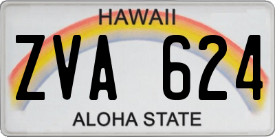 HI license plate ZVA624