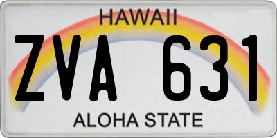 HI license plate ZVA631