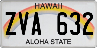 HI license plate ZVA632