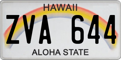 HI license plate ZVA644