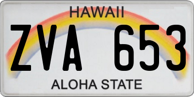 HI license plate ZVA653