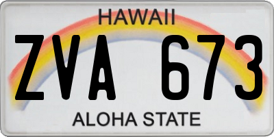 HI license plate ZVA673