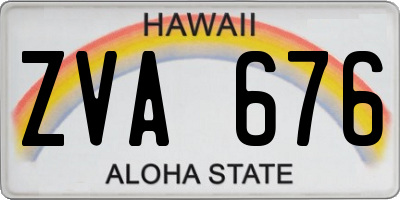 HI license plate ZVA676