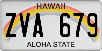 HI license plate ZVA679