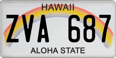 HI license plate ZVA687