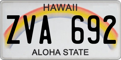 HI license plate ZVA692