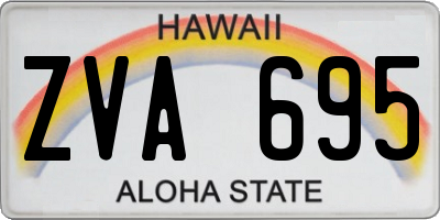HI license plate ZVA695