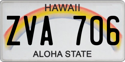 HI license plate ZVA706