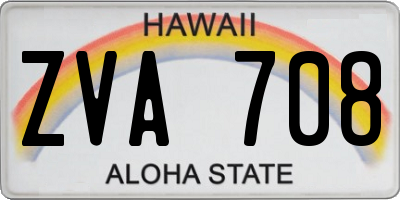 HI license plate ZVA708