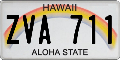 HI license plate ZVA711