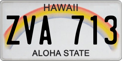 HI license plate ZVA713