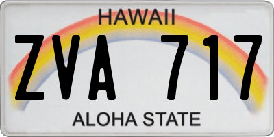 HI license plate ZVA717