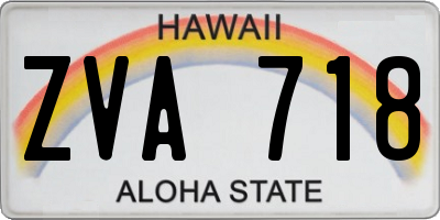 HI license plate ZVA718