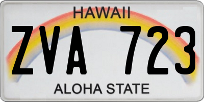HI license plate ZVA723