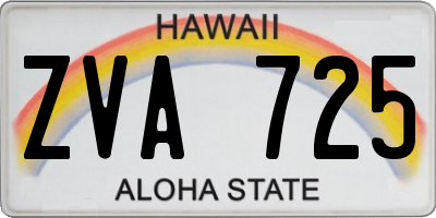 HI license plate ZVA725